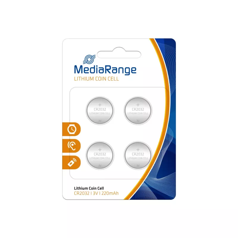 MEDIARANGE MRBAT132 pila de botón de litio CR2032 3V (pack de 4)