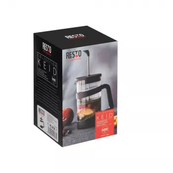 RESTO cafetera French Press 600ml acero inoxidable y vidrio borosilicato