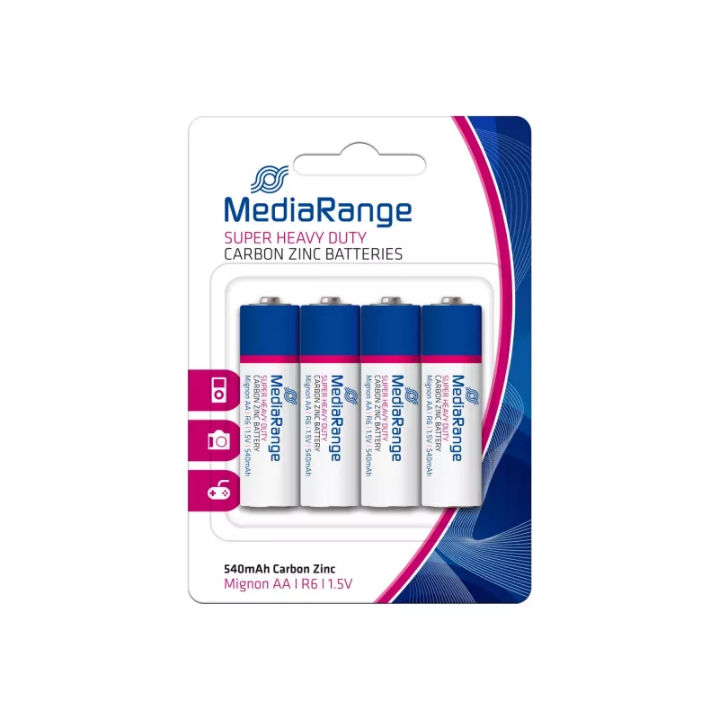 MEDIARANGE MRBAT144 pila de carbón-zinc AA 1,5V pack de 4
