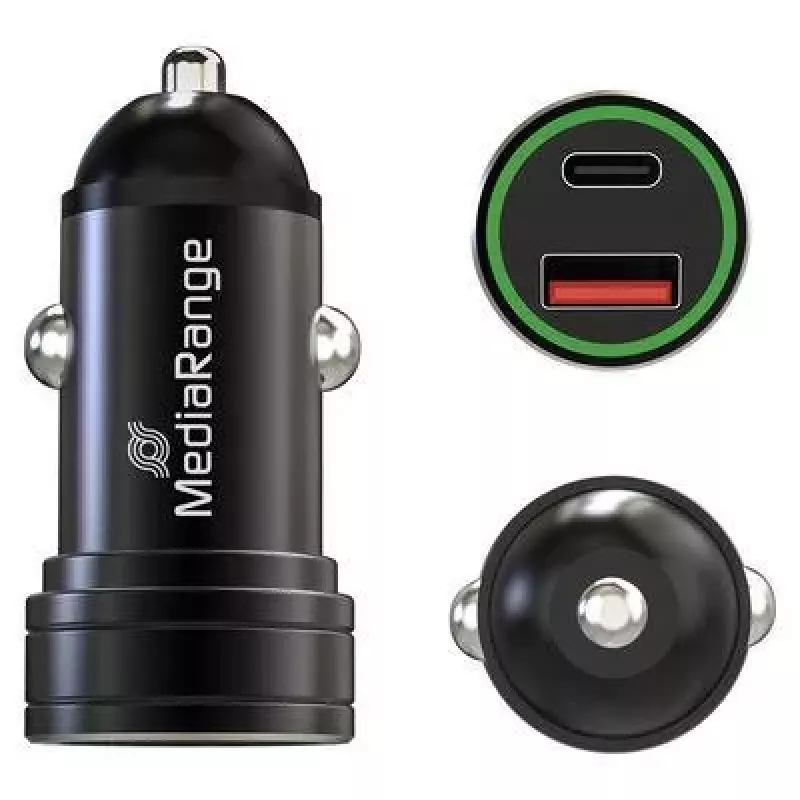 MEDIARANGE MRMA120 cargador de coche USB-C 20W con Power Delivery, negro