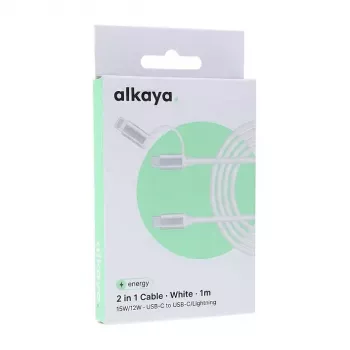 ALKAYA Speed Flex Cable de datos trenzado 65W 1m blanco (CL-60006)