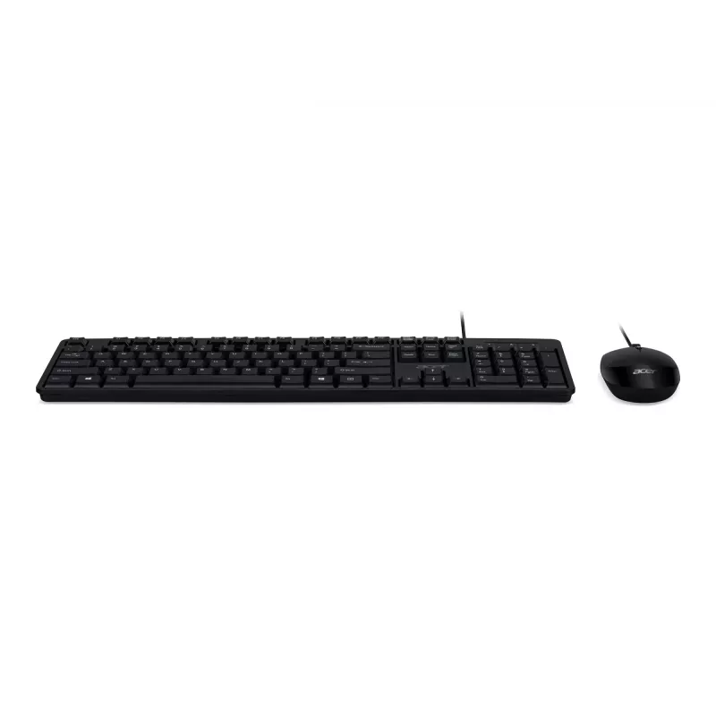 Conjunto de teclado y ratón con cable Acer Combo 100 AKW900 + AMW920, distribución US-International, Negro, Retail Pack