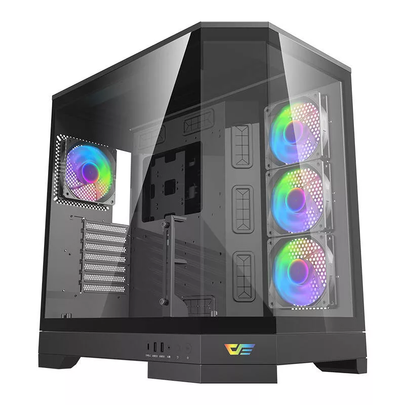 Caja de ordenador semitorre DARKFLASH DQX90 Negra con cristal templado