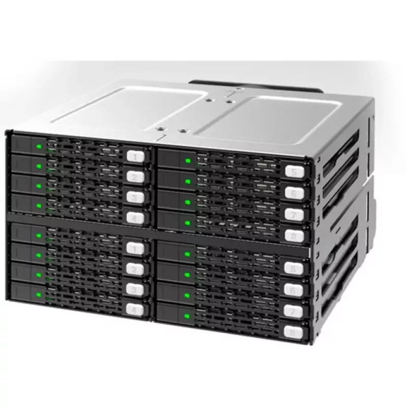 Módulo backplane ICY DOCK ToughArmor MB516SP-B para 16 bahías de SSD/HDD SAS/SATA de 2,5