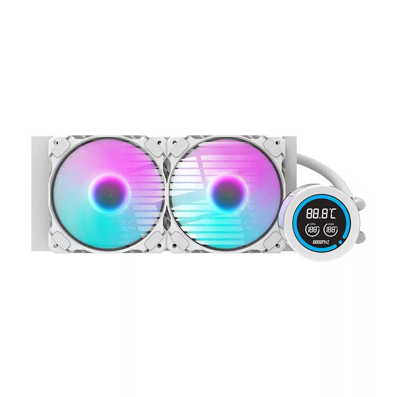 Darkflash DN-D240 WHITE Refrigeración líquida todo en uno para CPU de 240mm con iluminación ARGB, Blanco