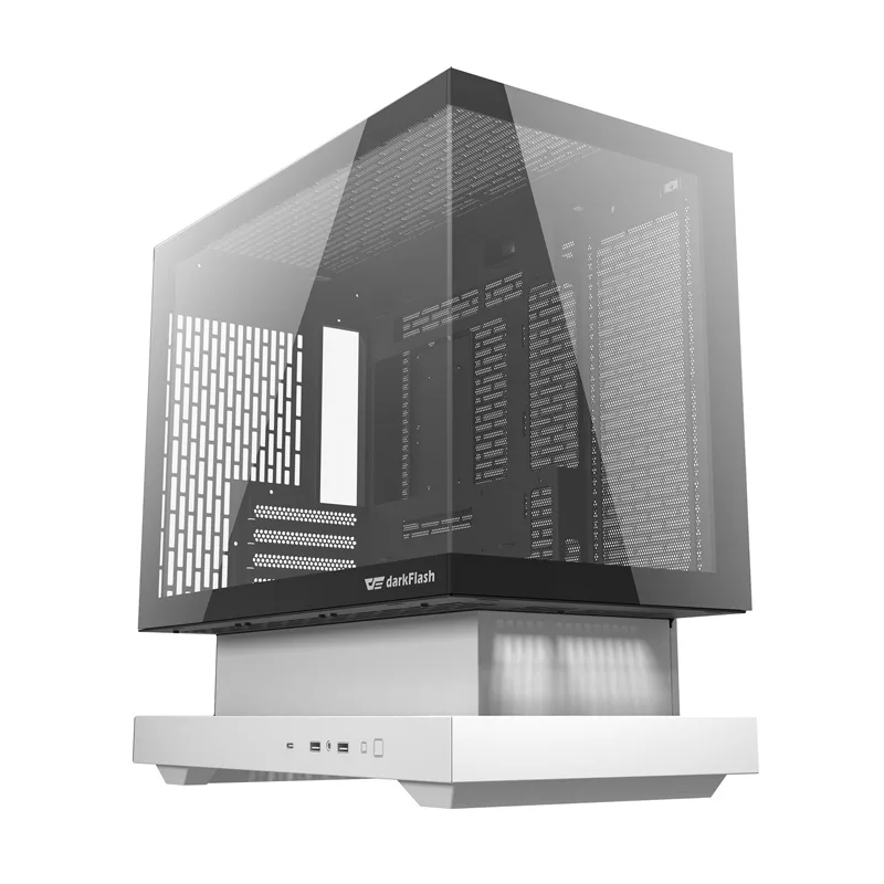 Darkflash F1 Caja de ordenador semitorre Blanca + 6 ventiladores ARGB