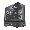 DarkFlash DS950 caja de ordenador ATX, vista panorámica de 270°, USB-C 3.2 Gen 2, 6 ventiladores, negra