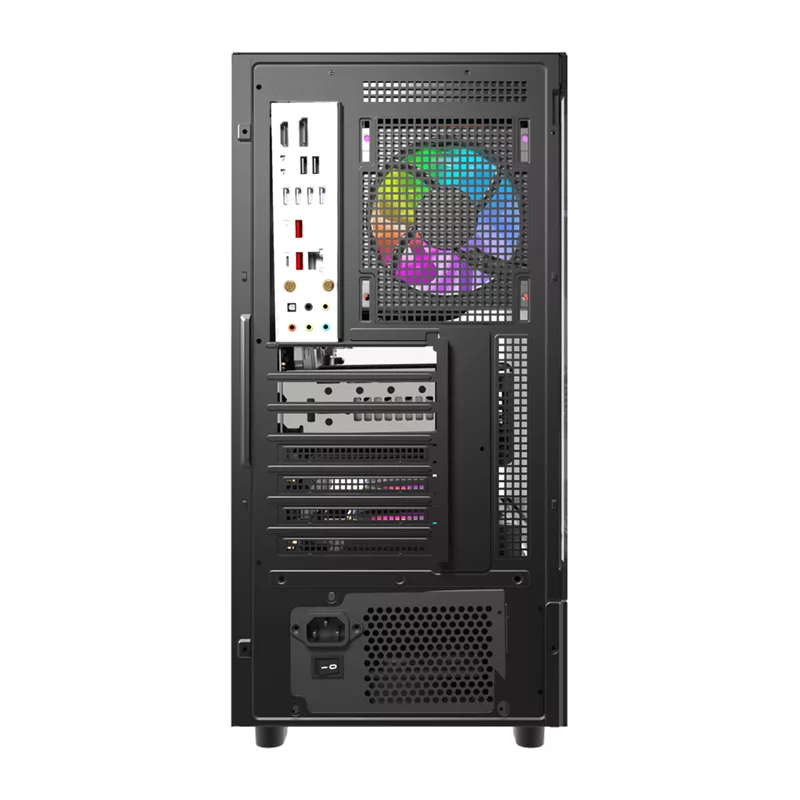 DarkFlash DS950 caja de ordenador ATX, vista panorámica de 270°, USB-C 3.2 Gen 2, 6 ventiladores, negra