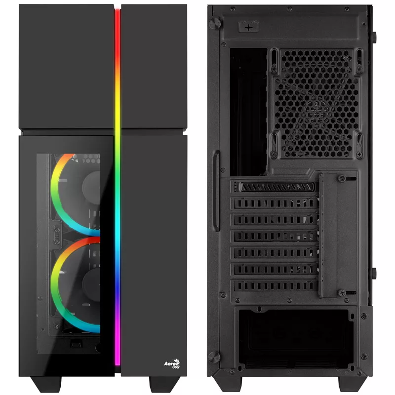 Aerocool Playa Semitorre Midi-Tower, Cristal Templado - Negro