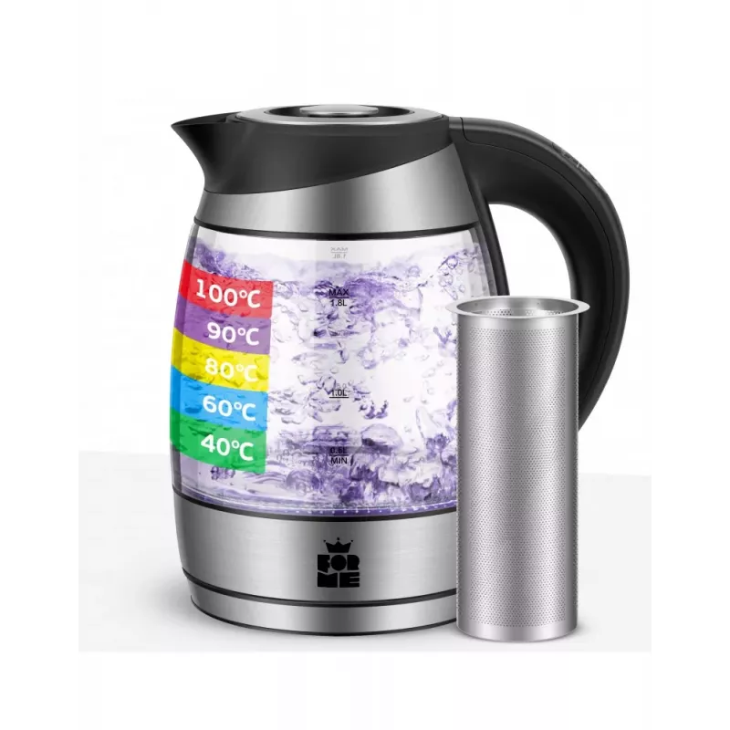 ForMe FKG-488 Hervidor Inalámbrico 1,8 L Plata/Negro
