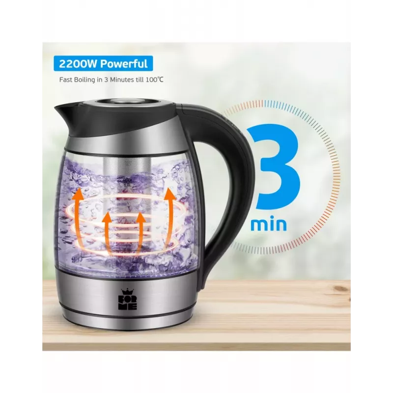 ForMe FKG-488 Hervidor Inalámbrico 1,8 L Plata/Negro