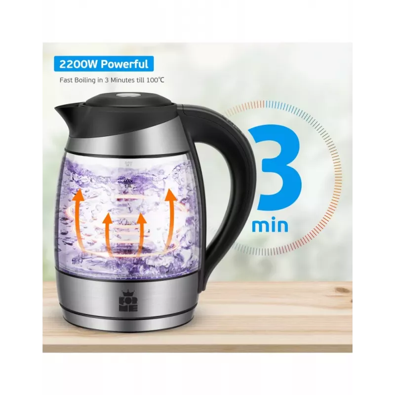 ForMe FKG-458 Hervidor Inalámbrico 1,8 L Acero Inoxidable / Negro