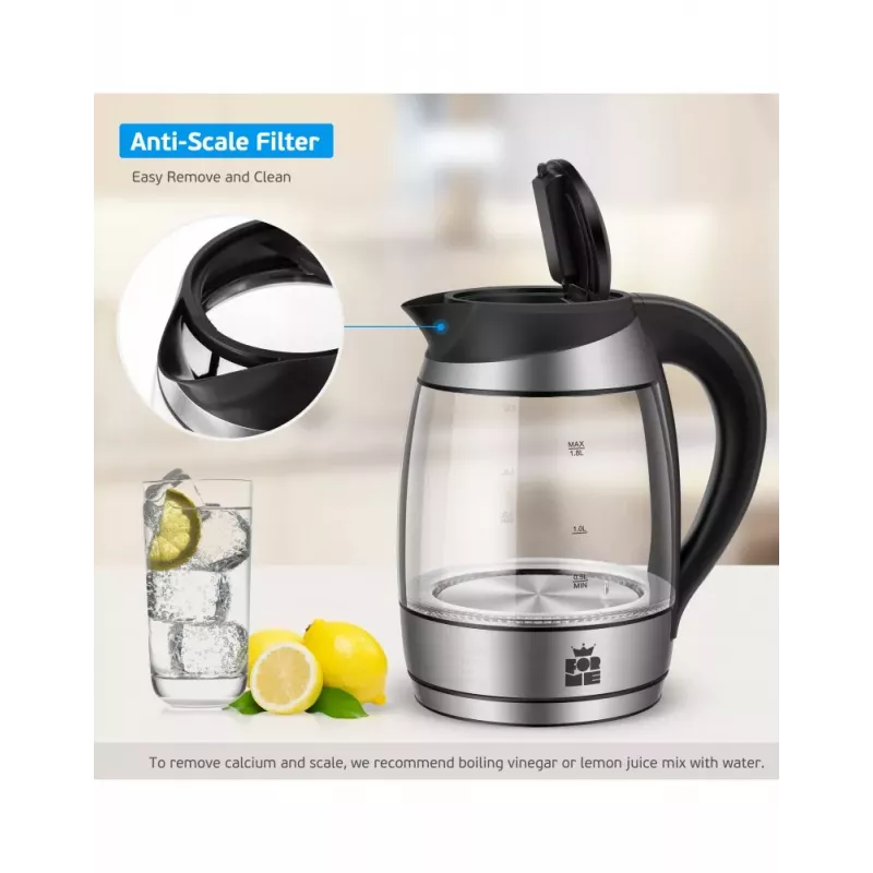 ForMe FKG-458 Hervidor Inalámbrico 1,8 L Acero Inoxidable / Negro