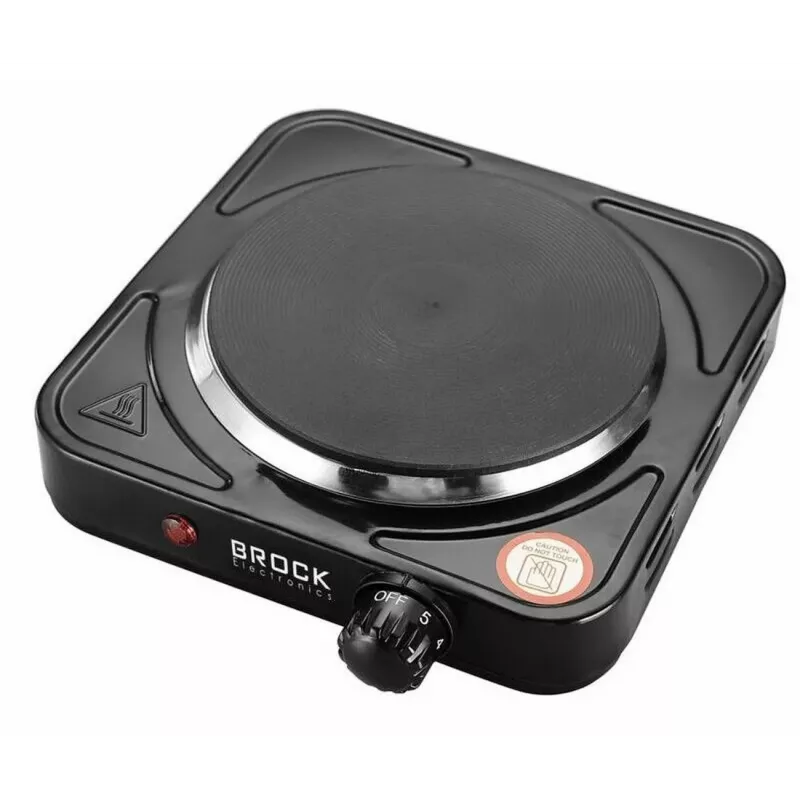 Brock EP 100 BK placa eléctrica individual, 1500 W, negro