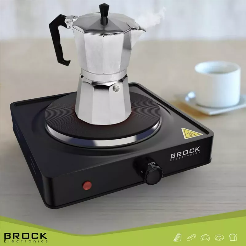 Brock EP 100 BK placa eléctrica individual, 1500 W, negro