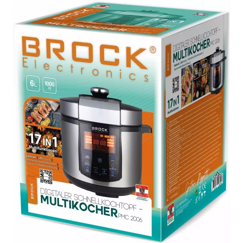 Brock PMC 2006 Picadora de carne eléctrica 2000W Negro/Plata