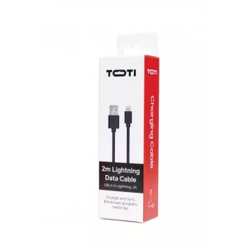 SEEK TOTI cable de datos USB-A a Lightning 2m PVC 2A (non-MFI), negro