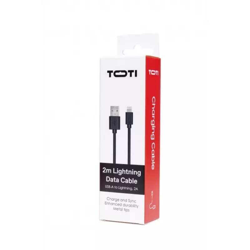 SEEK TOTI cable de datos USB-A a Lightning 2m PVC 2A (non-MFI), negro