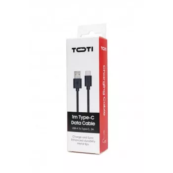 SEEK TOTI cable de datos USB-A a Type-C 1m PVC 3A, negro