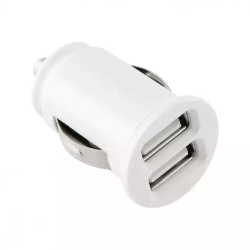 TOTI cargador de coche dual USB con cable Micro-USB 1m 2,1A, blanco
