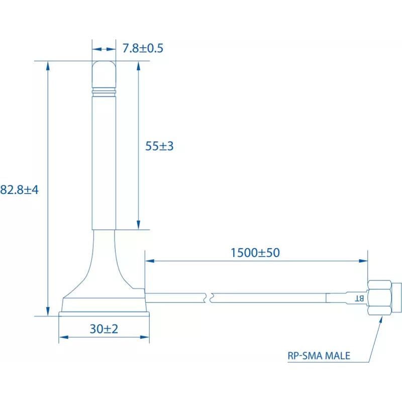 Teltonika antena SMA magnética Bluetooth 3 dBi 2,4 GHz