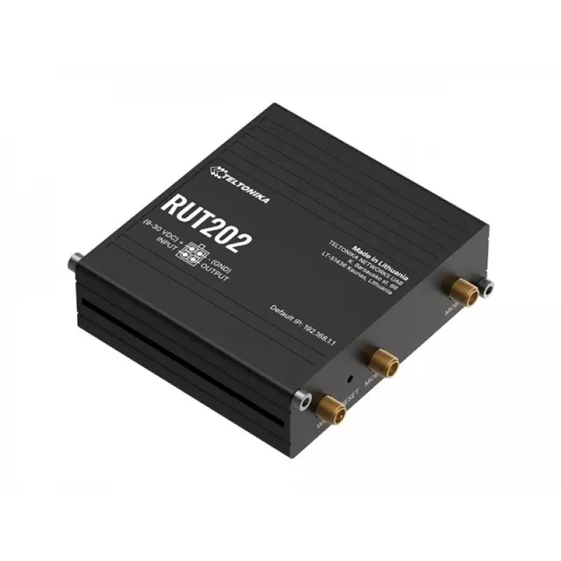 Teltonika RUT202 - router inalámbrico 4G LTE, Wi-Fi 4, 2x Ethernet, DIN Rail