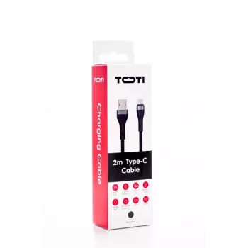 SEEK TOTI cable USB-A a USB-C trenzado 2m 3A negro