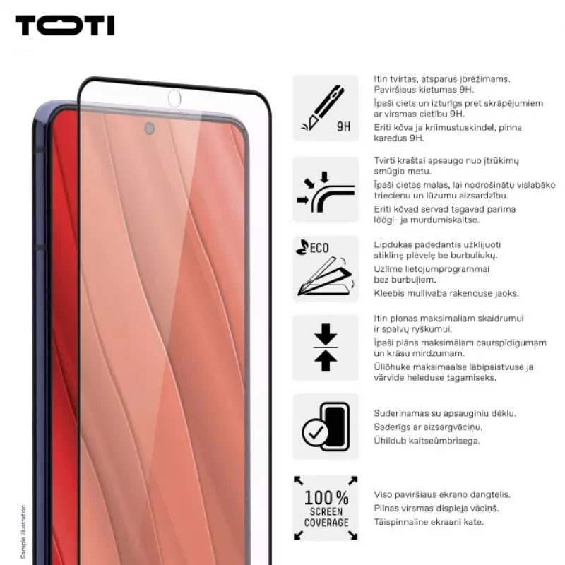 TOTI PREMIUM Protector de pantalla de cristal templado 3D Full Cover para Samsung Galaxy S24/S25