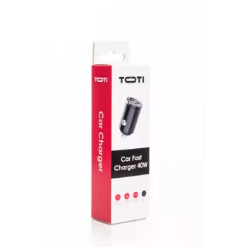 SEEK TOTI cargador de coche rápido dual Type-C 40W, negro