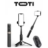 SEEK TOTI palo selfie con diseño oculto y trípode estable Q12, negro
