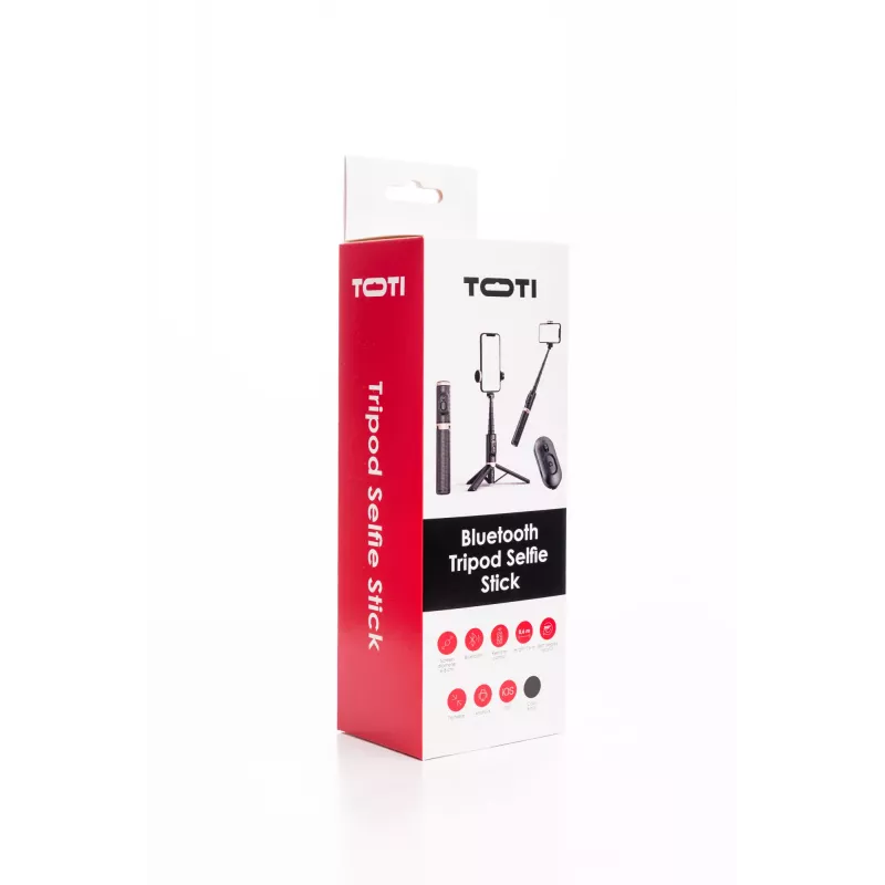 SEEK TOTI palo selfie con diseño oculto y trípode estable Q12, negro