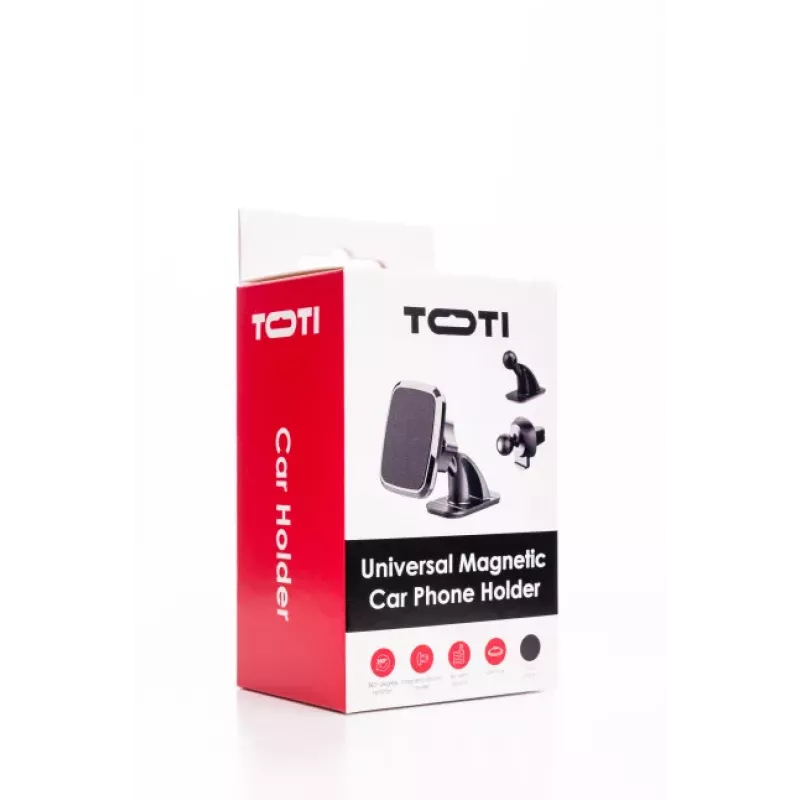 SEEK TOTI soporte de coche magnético cuadrado con montaje adhesivo 3M, negro