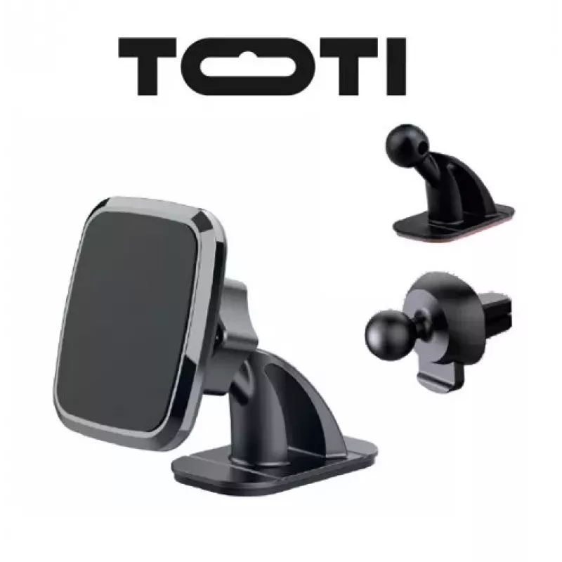 SEEK TOTI soporte de coche magnético cuadrado con montaje adhesivo 3M, negro