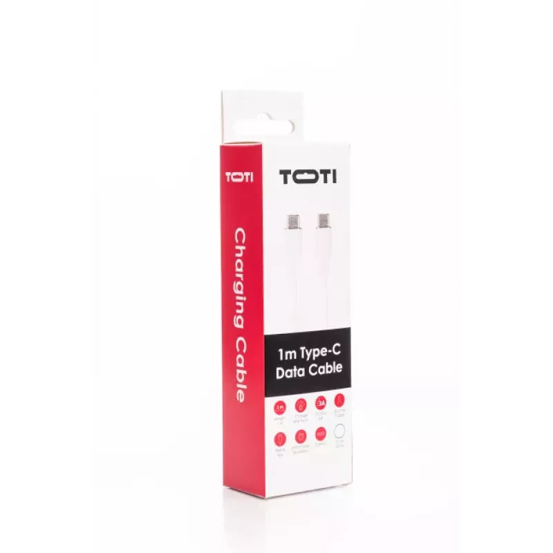 SEEK TOTI cable de silicona USB-C a USB-C 1m 3A blanco