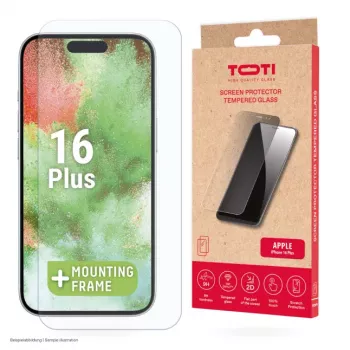 TOTI Protector de pantalla de cristal templado 2D Full Cover para iPhone 16 Plus/15 Plus transparente