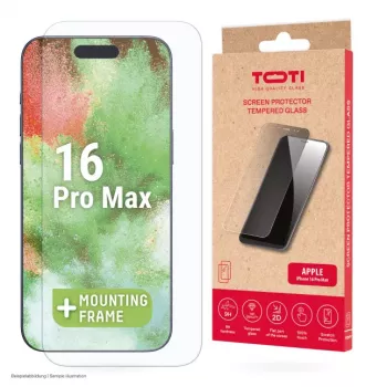 TOTI Protector de pantalla de cristal templado 2D Full Cover para iPhone 16 Pro Max transparente