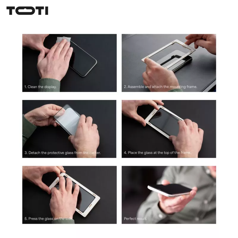 TOTI PREMIUM Protector de pantalla de cristal templado 3D Full Cover para Apple iPhone 17/16 Pro