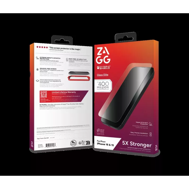 ZAGG Pack de protección para iPhone 16: funda con MagSafe y protector de pantalla