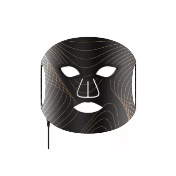 Lunni Mascarilla facial LED de silicona con luz LED de 7 colores e infrarrojo cercano negra