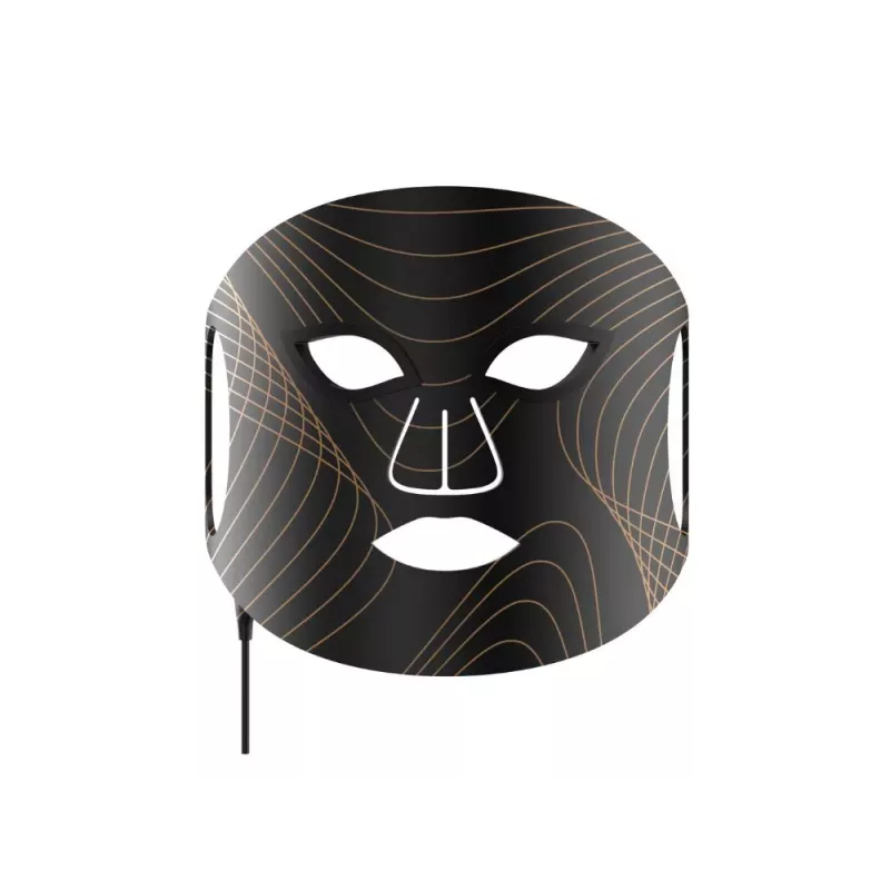 Lunni Mascarilla facial LED de silicona con luz LED de 7 colores e infrarrojo cercano negra