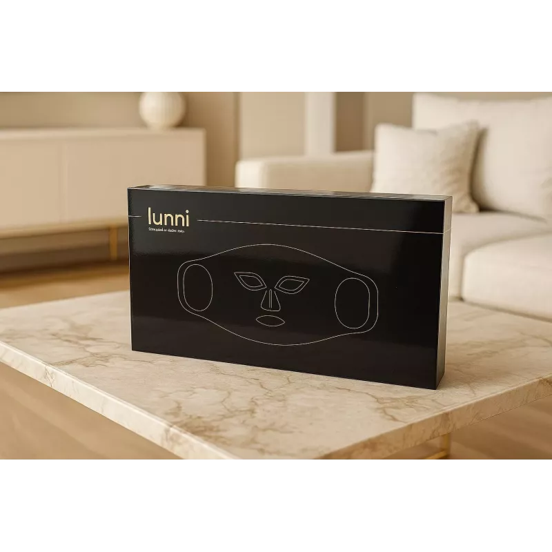 Lunni Mascarilla facial LED de silicona con luz LED de 7 colores e infrarrojo cercano negra