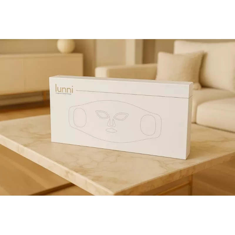 Lunni Mascarilla facial LED de silicona con luz LED de 7 colores e infrarrojo cercano blanca