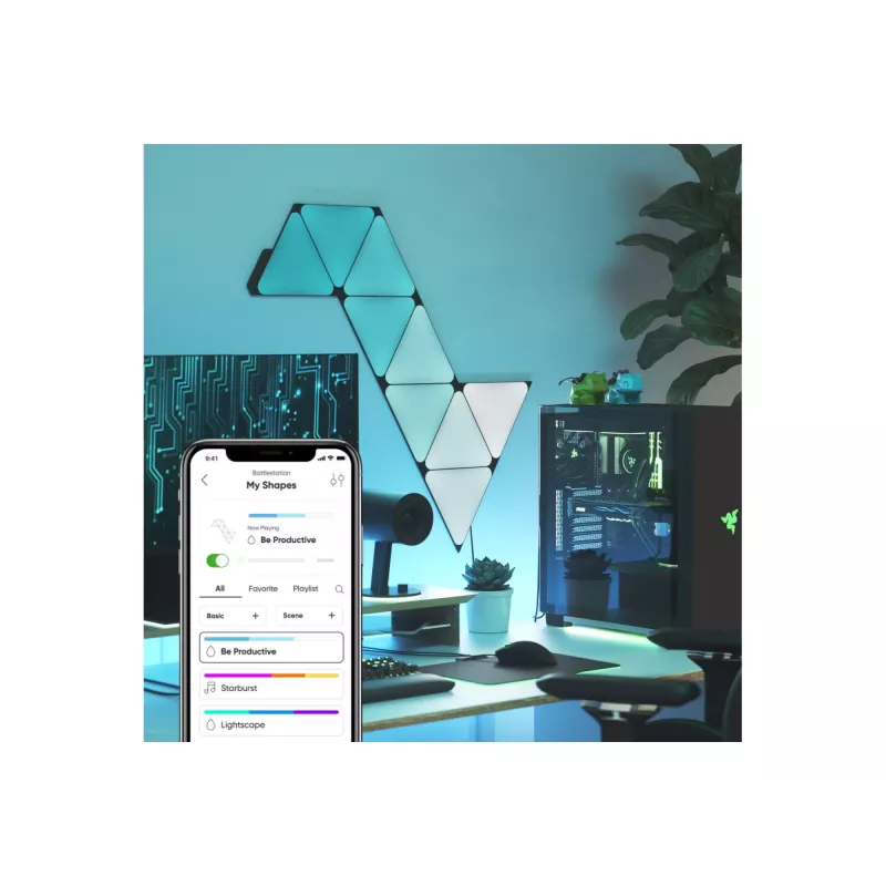 Nanoleaf Shapes Black Triangles Starter Kit (9 paneles) 42W WiFi