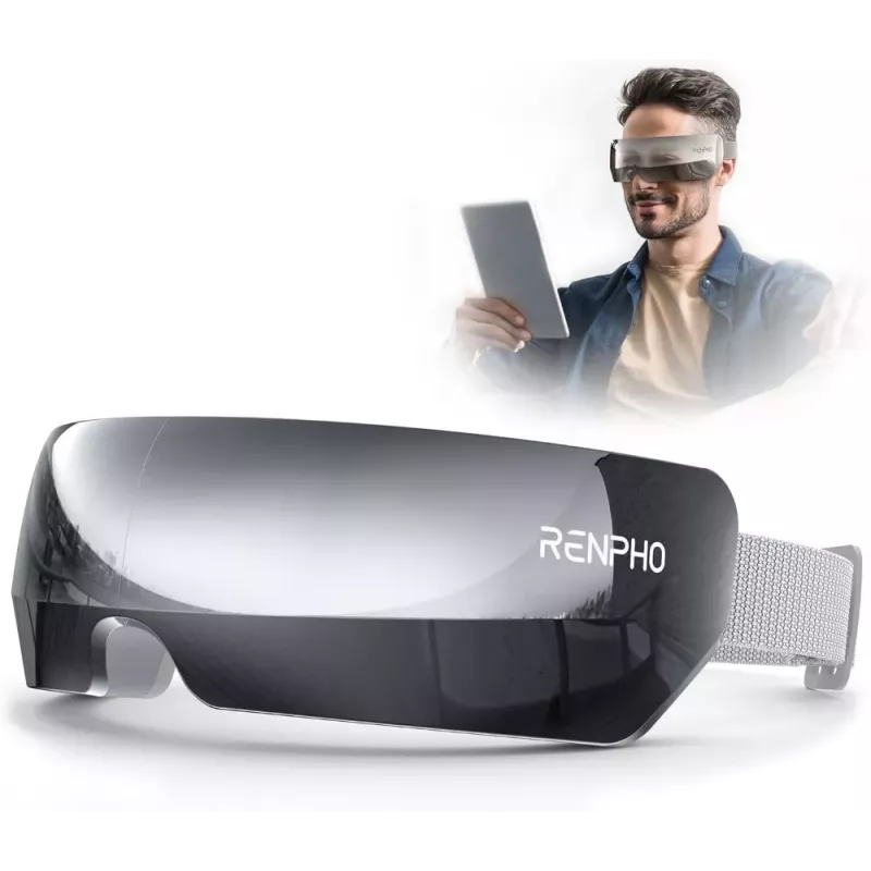 RENPHO Eyeris View masajeador de ojos con calor, compresión, vibración, Bluetooth, USB-C, plegable, gris