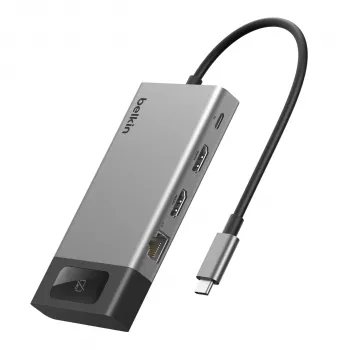 Belkin CONNECT Hub USB-C 8 en 1 para 2 Pantallas - Space Gray