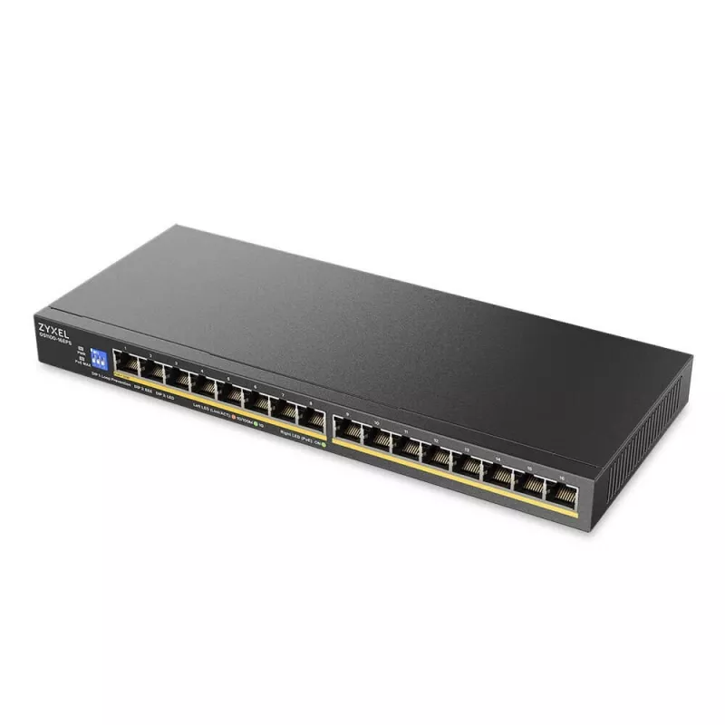 ZyXEL GS1100-16EPS switch Gigabit no gestionado de 16 puertos PoE+ con presupuesto de 135W