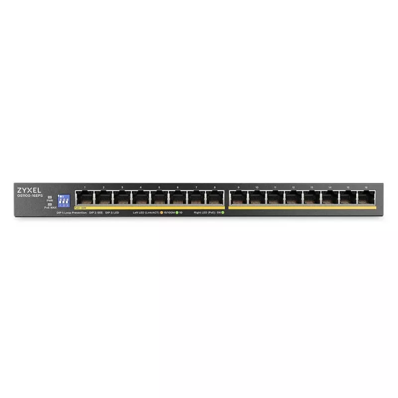 ZyXEL GS1100-16EPS switch Gigabit no gestionado de 16 puertos PoE+ con presupuesto de 135W