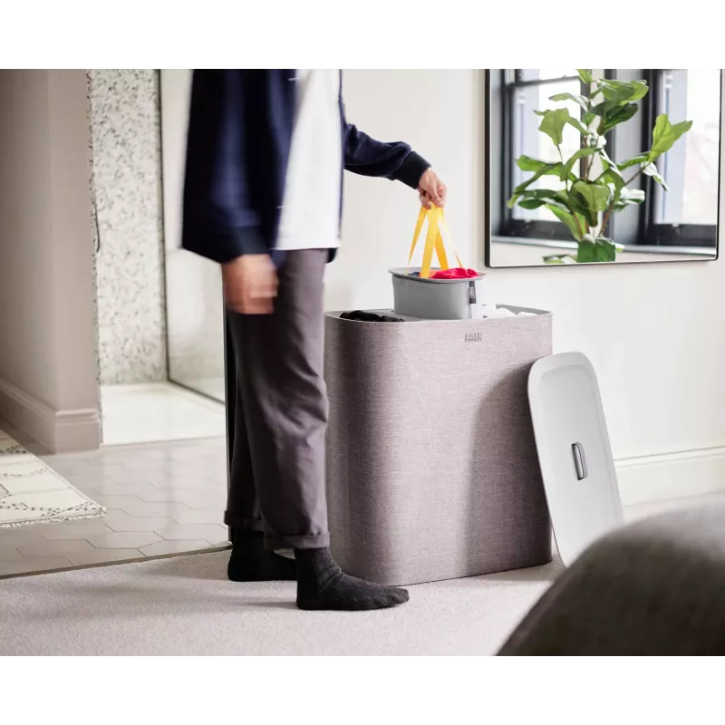 Joseph Joseph Tota Trio 90L cesto de la colada gris para separar la ropa