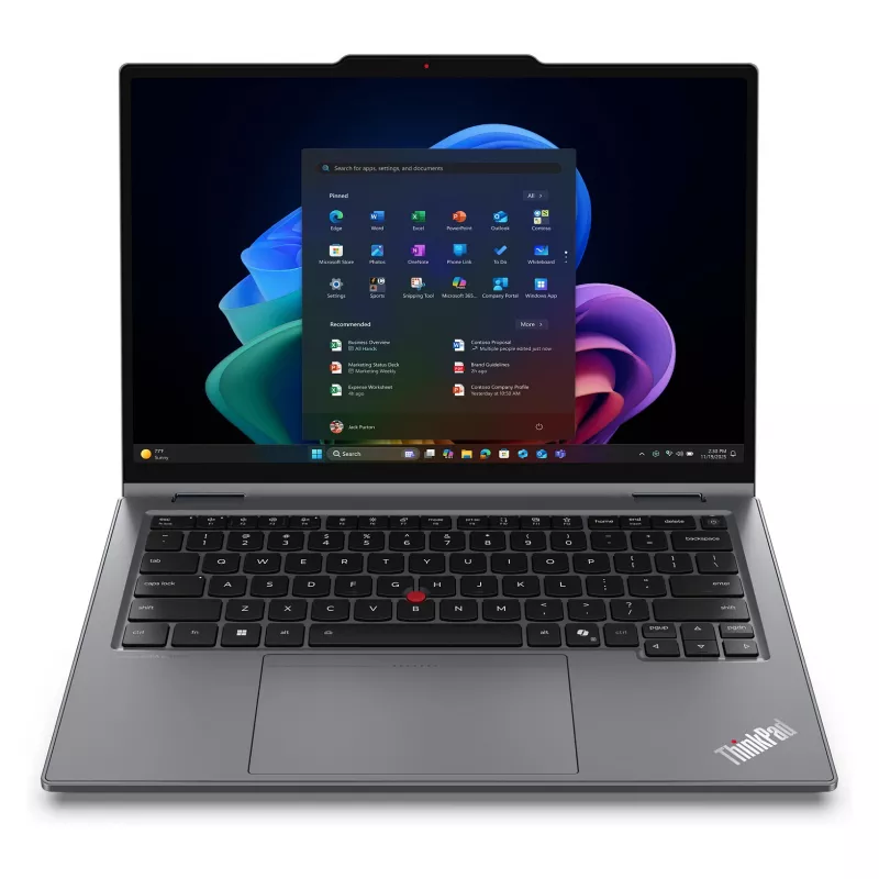 Lenovo ThinkPad X1 2-in-1 Gen 11 Aura Edition Copilot+ PC 21V9005UGE Portátil 2 en 1, 14 inch 2.8K OLED táctil 120Hz, Intel Core Ultra 7 355, 32GB LPDDR5x, 1TB SSD, Windows 11 Pro, teclado alemán