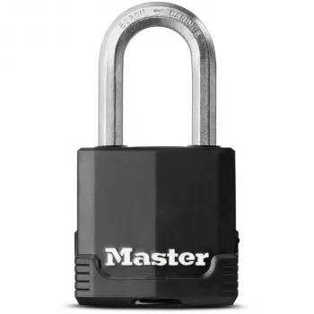 Master Lock M115EURDLF candado laminado Excell 49 mm de ancho de arco, 38 mm de alto de arco, con llave distinta, recubrimiento protector, para puertas, garajes, vallas